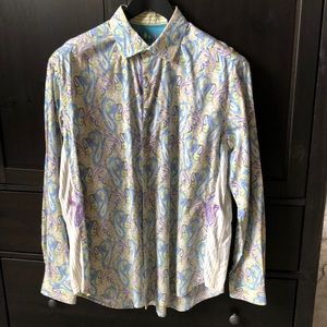 Robert Graham cotton and silk trim paisley shirt